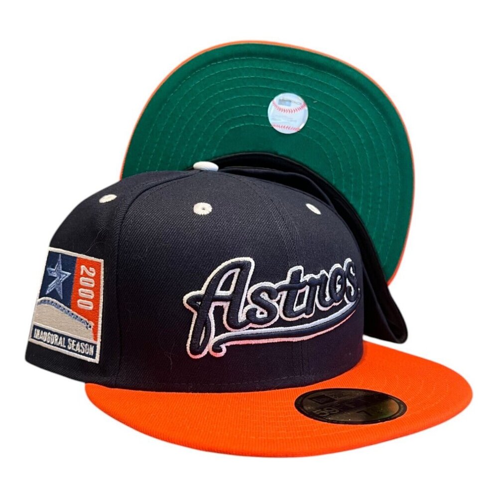 New Era Houston Astros 59FIFTY Fitted Hat Navy Rush Inaugural Season Patch